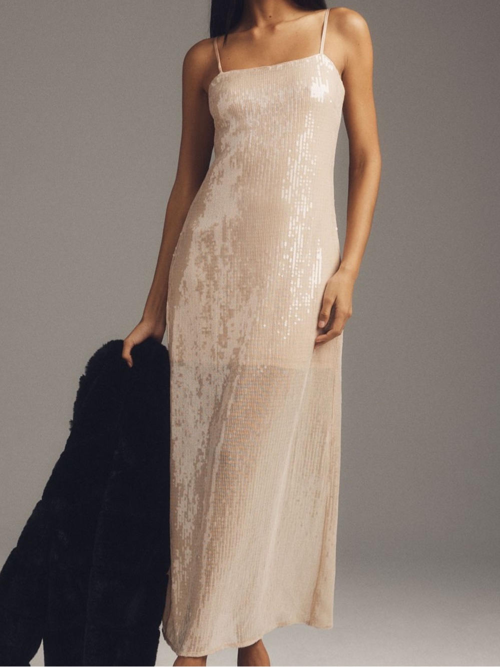 Hutch Sequin Back-Slit Maxi Dress